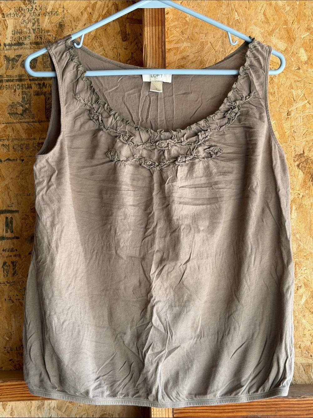 LOFT Sleeveless Scoop Neck Top with Rosette Trim